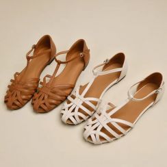 2 Pairs Retro Flat Fashion Women Sandals