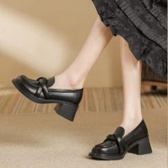 4 Pairs Fall Fashion New Chunky Heel Womens Shoes