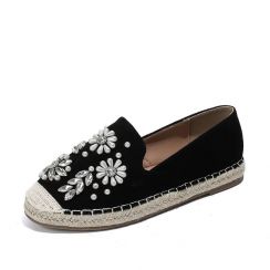 3 Pairs Womens Denim Luxury Rhinestone NonSlip Flat Shoes