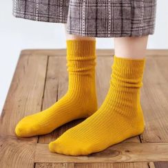 16 Pairs Womens Solid Color Ribbed Socks