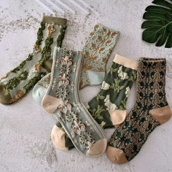 20 Pairs Vintage Fashion Jacquard Mid Calf Socks