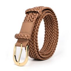 2Pcs Womens Braided Belt in PU Leather